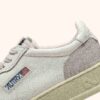 BASKETS MEDALIST LOW EN CUIR BLANC ET DAIM BEIGE