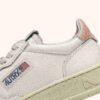 BASKETS MEDALIST LOW EN CUIR BLANC ET ROSE