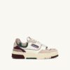 CLC LOW SNEAKERS IN IVORY WHITE AND BURGUNDY SUEDE AND LEATHER