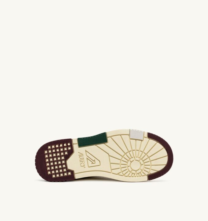 CLC LOW SNEAKERS IN IVORY WHITE AND BURGUNDY SUEDE AND LEATHER