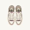 CLC LOW SNEAKERS IN IVORY WHITE AND BURGUNDY SUEDE AND LEATHER