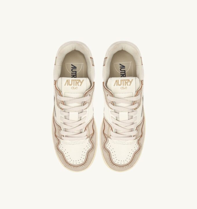 CLC LOW SNEAKERS IN PLATINUM LEATHER AND SUEDE CLC LOW SNEAKERS IN PLATINUM LEATHER AND SUEDE