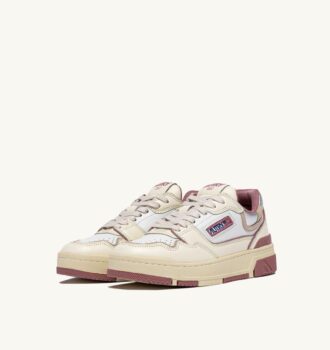 CLC LOW SNEAKERS IN WHISPER WHITE ASH ROSE AND SILVER LEATHER