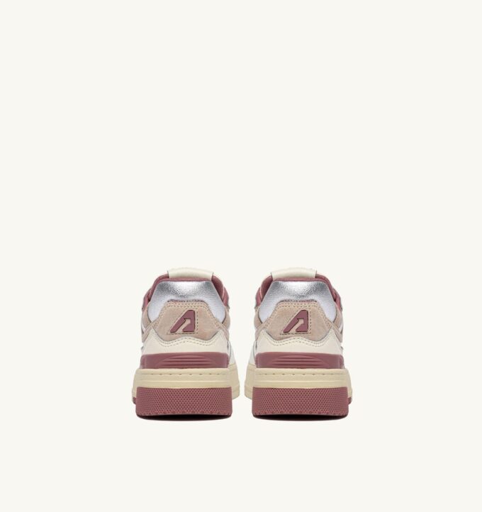 CLC LOW SNEAKERS IN WHISPER WHITE ASH ROSE AND SILVER LEATHER