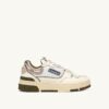 CLC LOW SNEAKERS IN WHISPER WHITE LIZARD AND PLATINUM LEATHER