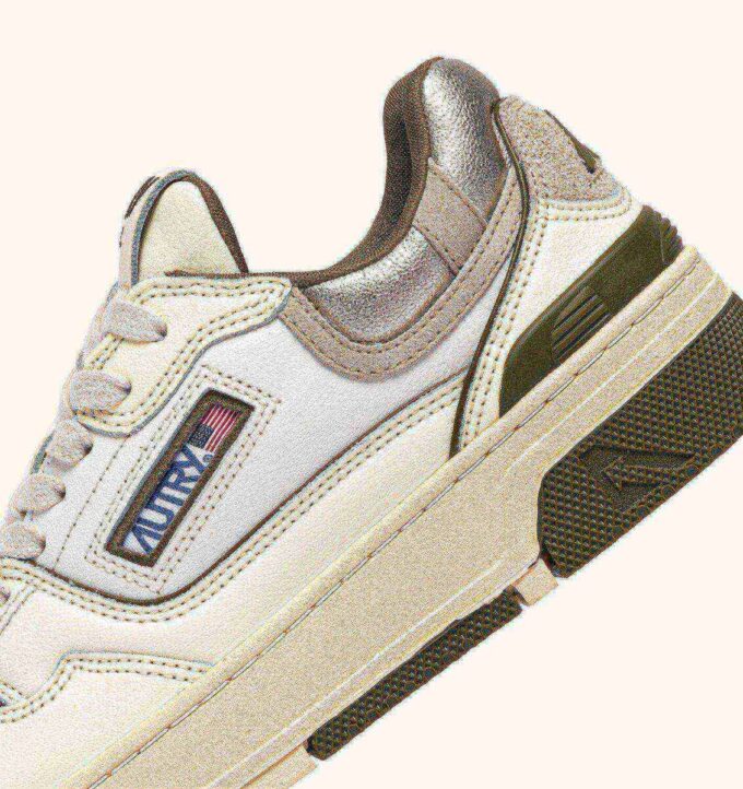 CLC LOW SNEAKERS IN WHISPER WHITE LIZARD AND PLATINUM LEATHER