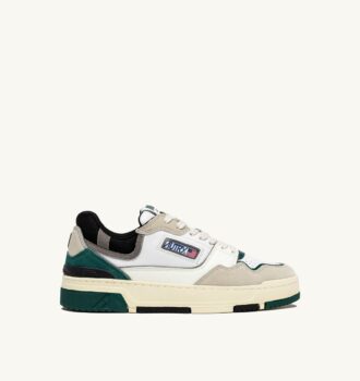 CLC LOW SNEAKERS IN WHITE AND FOREST SUEDE AND LEATHER