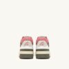 CLC LOW SNEAKERS IN WHITE AND GERANIUM LEATHER SUEDE