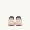 CLC LOW SNEAKERS IN WHITE AND PEACH WHIP LEATHER SUEDE