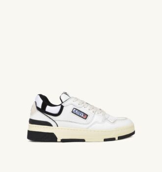 CLC LOW SNEAKERS IN WHITE LEATHER AND BLACK SUEDE