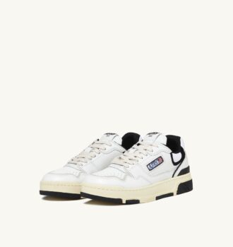 CLC LOW SNEAKERS IN WHITE LEATHER AND BLACK SUEDE
