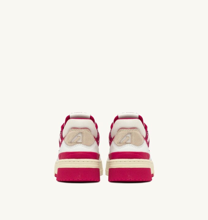 CLC LOW SNEAKERS IN WHITE LEATHER AND BRIGHT ROSE SUEDE