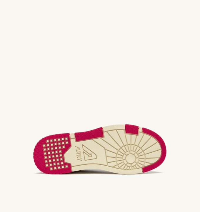 CLC LOW SNEAKERS IN WHITE LEATHER AND BRIGHT ROSE SUEDE