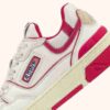 CLC LOW SNEAKERS IN WHITE LEATHER AND BRIGHT ROSE SUEDE