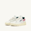 CLC LOW SNEAKERS IN WHITE LEATHER AND CARMINE ROSE SUEDE