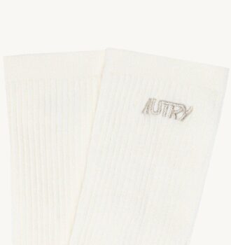 COTTON TERRY SOCKS WITH LUREX LOGO
