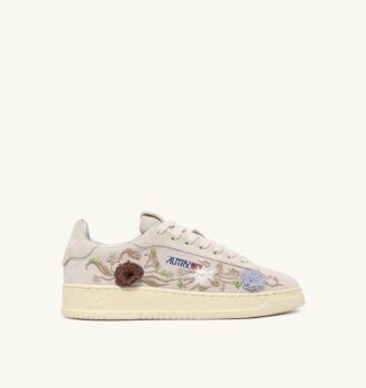 DALLAS LOW ‘FLORAL’ SNEAKERS IN WHITE SUEDE