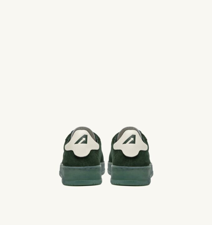 DALLAS LOW SNEAKERS IN MARSHMALLOW AND BOTTLE GREEN SUEDE
