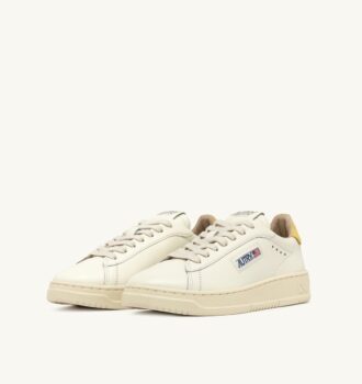 DALLAS LOW SNEAKERS IN MARSHMALLOW AND BUTTERCUP LEATHER