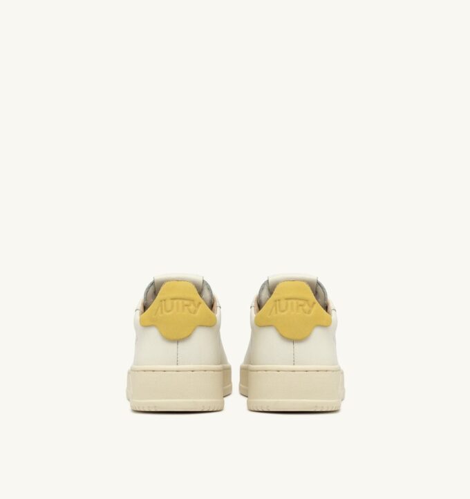 DALLAS LOW SNEAKERS IN MARSHMALLOW AND BUTTERCUP LEATHER