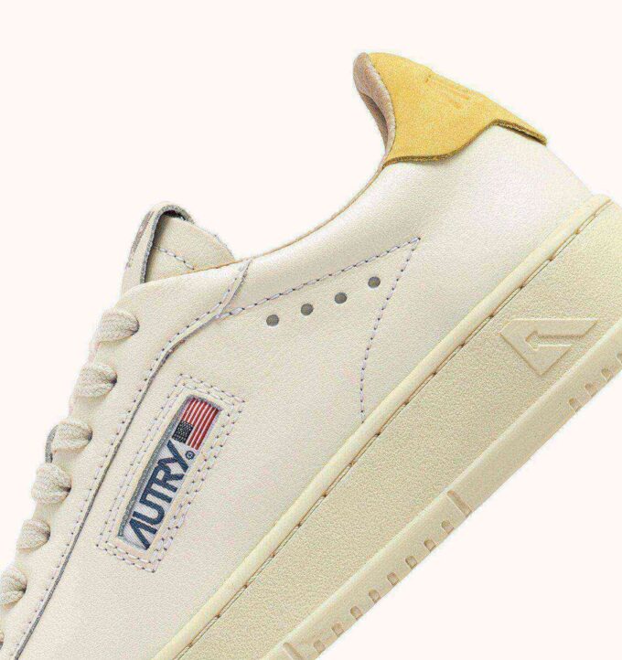 DALLAS LOW SNEAKERS IN MARSHMALLOW AND BUTTERCUP LEATHER