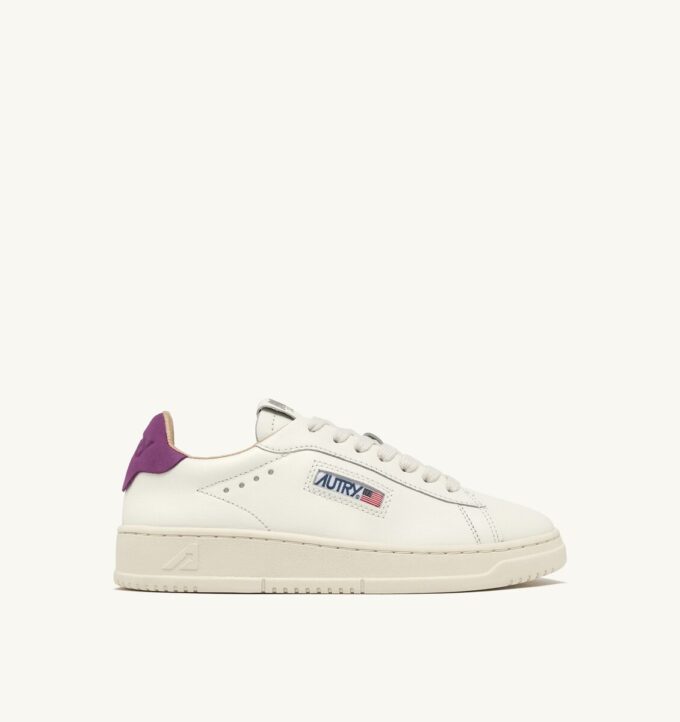 DALLAS LOW SNEAKERS IN MARSHMALLOW AND HYACINTH VIOLET LEATHER