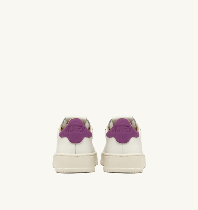 DALLAS LOW SNEAKERS IN MARSHMALLOW AND HYACINTH VIOLET LEATHER