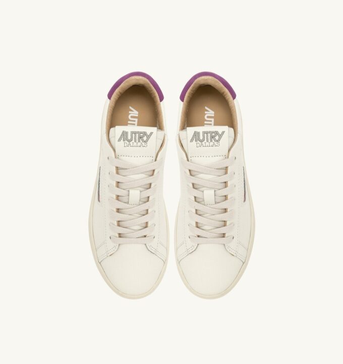 DALLAS LOW SNEAKERS IN MARSHMALLOW AND HYACINTH VIOLET LEATHER