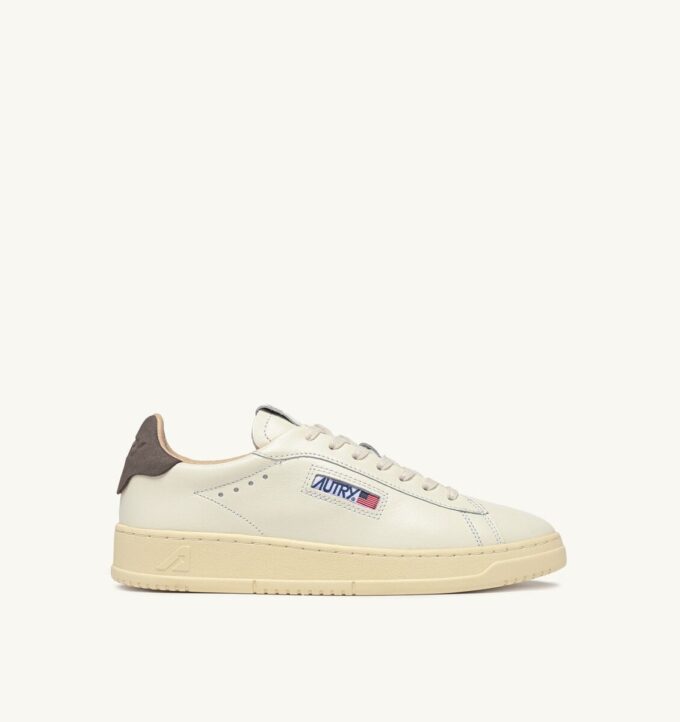 DALLAS LOW SNEAKERS IN MARSHMALLOW AND MOREL LEATHER DALLAS LOW SNEAKERS IN MARSHMALLOW AND MOREL LEATHER