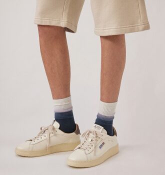 DALLAS LOW SNEAKERS IN MARSHMALLOW AND MOREL LEATHER