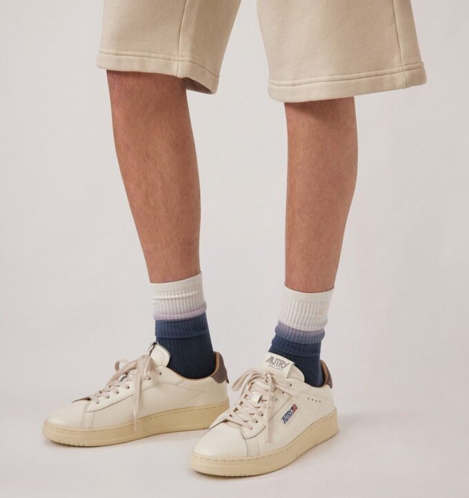 DALLAS LOW SNEAKERS IN MARSHMALLOW AND MOREL LEATHER DALLAS LOW SNEAKERS IN MARSHMALLOW AND MOREL LEATHER