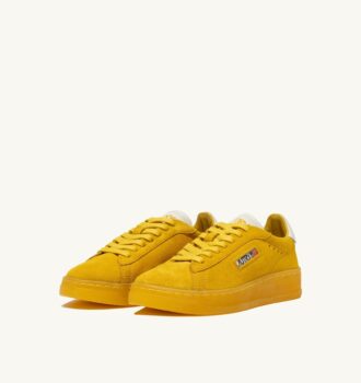 DALLAS LOW SNEAKERS IN MARSHMALLOW AND YELLOW SUEDE
