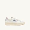 DALLAS LOW SNEAKERS IN WHITE AND SILVER LEATHER