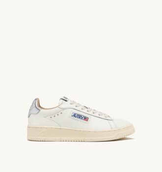 DALLAS LOW SNEAKERS IN WHITE AND SILVER LEATHER