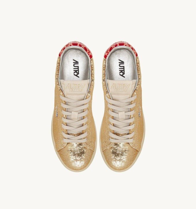 DALLAS LOW ‘SPARKLING’ SNEAKERS IN PLATINUM SEQUINS