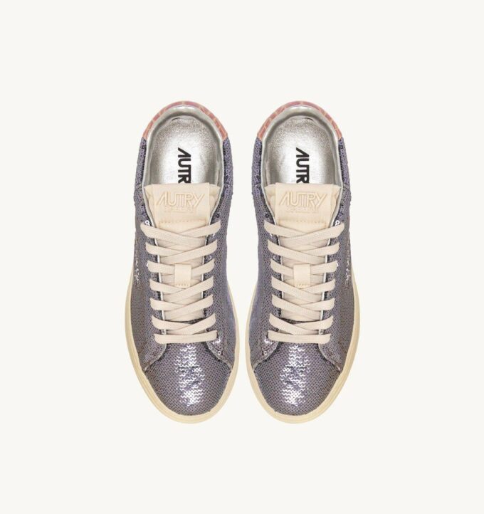 DALLAS LOW ‘SPARKLING’ SNEAKERS IN STEEL SEQUINS