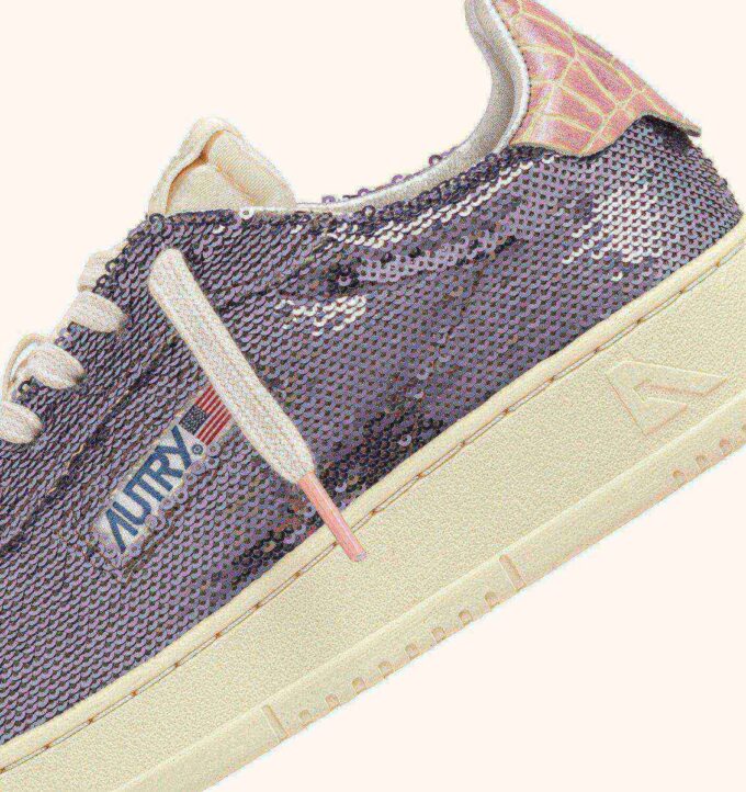 DALLAS LOW ‘SPARKLING’ SNEAKERS IN STEEL SEQUINS