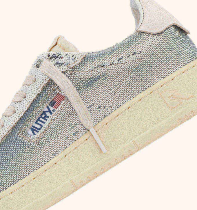 DALLAS LOW ‘SPARKLING’ SNEAKERS SPARKLING IN SILVER AND WHITESEQUINS