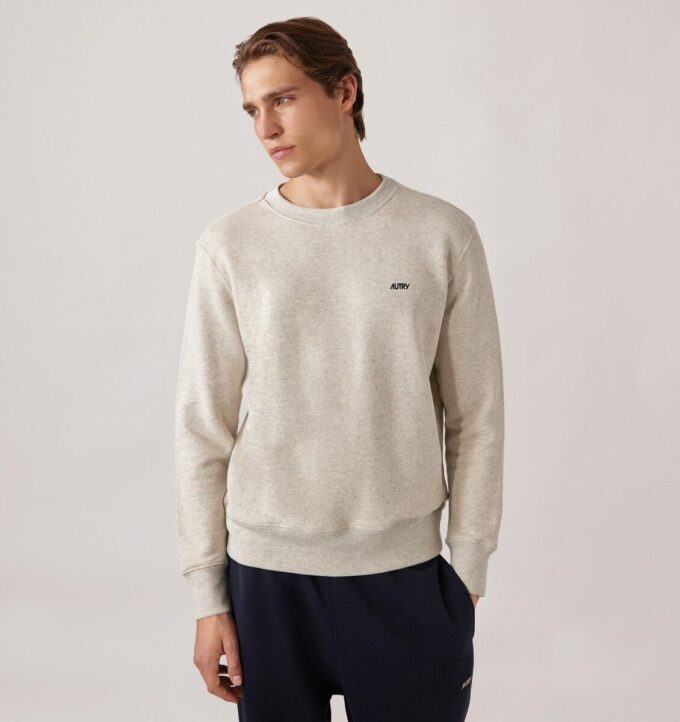 EMBROIDERED AUTRY LOGO CREWNECK SWEATSHIRT MAN