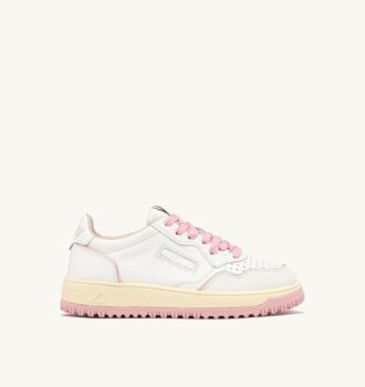 GOLF LOW SNEAKERS IN WHITE AND CORAL BLUSH LEATHER