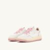 GOLF LOW SNEAKERS IN WHITE AND CORAL BLUSH LEATHER