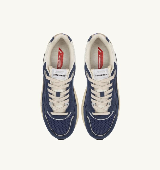 HYPERWAY SNEAKERS IN ENSIGN BLUE AND SILVER-TONE SUEDE AND MESH