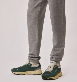 HYPERWAY SNEAKERS IN MALACHITE COLOR AND SILVER-TONE SUEDE AND MESH