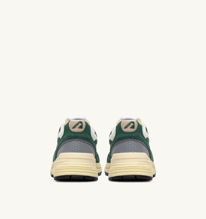HYPERWAY SNEAKERS IN MALACHITE COLOR AND SILVER-TONE SUEDE AND MESH