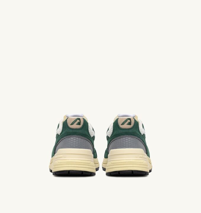 HYPERWAY SNEAKERS IN MALACHITE COLOR AND SILVER-TONE SUEDE AND MESH
