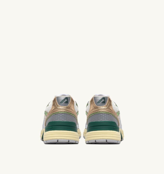 HYPERWAY SNEAKERS IN MARSHMALLOW AND SILVER-TONE LAMINATED LEATHER AND MESH HYPERWAY SNEAKERS IN MARSHMALLOW AND SILVER-TONE LAMINATED LEATHER AND MESH