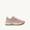 HYPERWAY SNEAKERS IN POWDER PINK AND SILVER-TONE SUEDE AND MESH