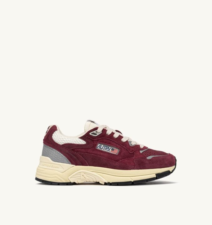 HYPERWAY SNEAKERS IN VINERY AND SILVER MESH AND SUEDE HYPERWAY SNEAKERS IN VINERY AND SILVER MESH AND SUEDE