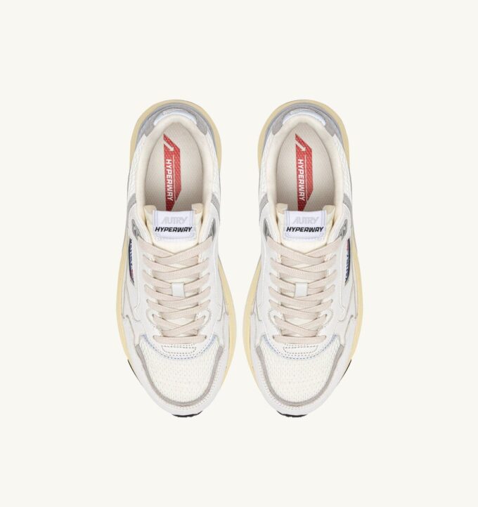 HYPERWAY SNEAKERS IN WHITE AND GRAY SUEDE AND MESH HYPERWAY SNEAKERS IN WHITE AND GRAY SUEDE AND MESH