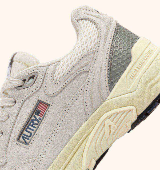 HYPERWAY SNEAKERS IN WHITE AND SILVER MESH AND SUEDE HYPERWAY SNEAKERS IN WHITE AND SILVER MESH AND SUEDE